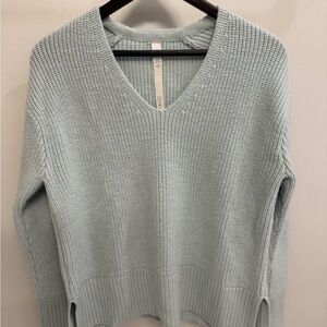 Lululemon Light Blue Merino V-Neck Women's Sweater